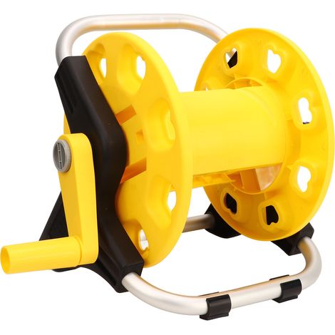 Enrouleur de tuyau d'arrosage G1/2 jaune, chariot pour tuyau d'arrosage pouvant contenir 20 m de tuyau, outil de lavage de voiture pour jardin, pelouse et extérieur (1/5)