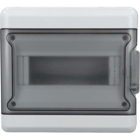 Boîte de distribution 9 voies avec couvercle transparent, montage en surface, IP65 étanche, coffret électrique étanche avec protection, boîtier de dérivation 9 modules. (1/5)
