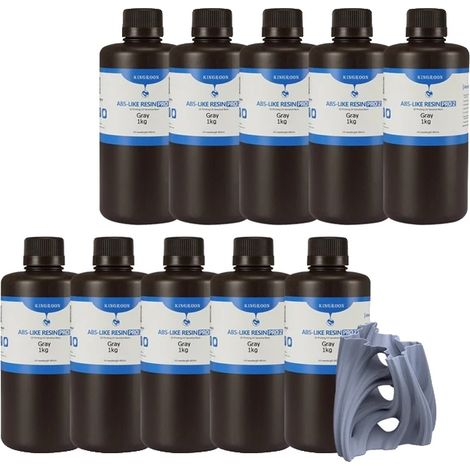 Resina 3D, alta precisione, lavabile con acqua, grigio simile all'ABS, 10 kg (1/2)