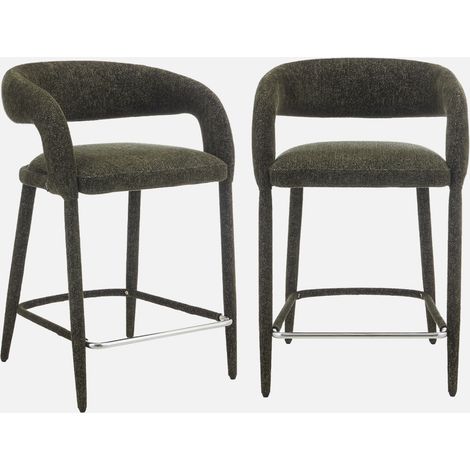 Taburete de bar contemporáneo de tela, set de 2 (1/5)