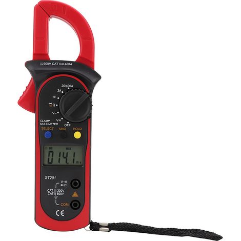 Pince ampèremétrique numérique automatique ST201, multimètre de courant, testeur de tension CC/CA et de diodes (rouge) (1/5)