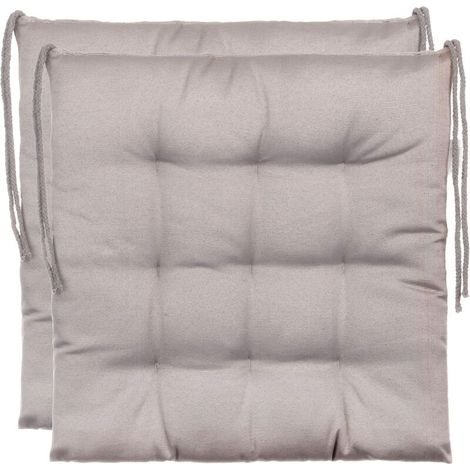 Set di 2 cuscini per sedie da giardino/cuscini per sedie da giardino in poliestere - Grigio (1/4)