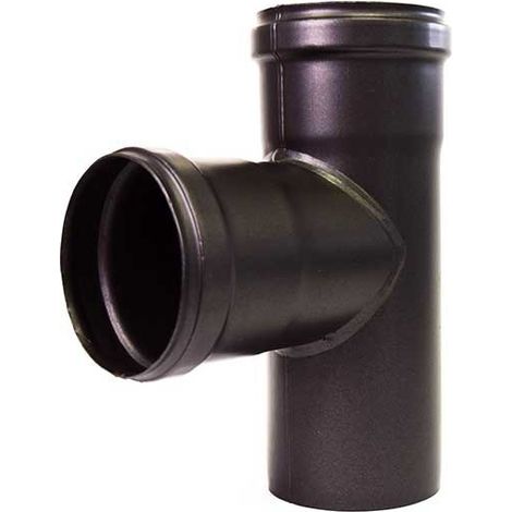 Raccordo a t ø80 serie pellet 1,2 mm in acciaio al carbonio verniciato nero