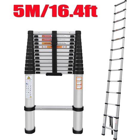 Échelle télescopique pliante polyvalente en aluminium pour travaux lourds 5M/16.4ft (1/4)