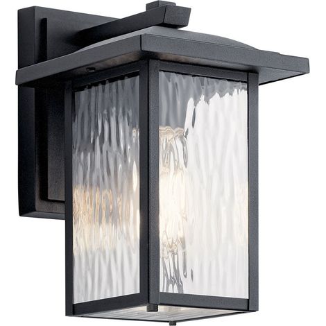 Elstead Kichler Cappanna Petite lanterne murale d'extérieur traditionnelle noire texturée IP44 1x E27 (1/5)
