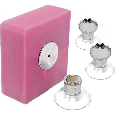 APEX Lot de 3 Porte-Savons Magnétiques à Ventouse  Design Simple & Fixation Puissante  Acier Inoxydable  Support Mural  sans Perçage (1/5)