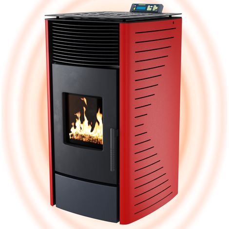 Nemaxx – Poêle à granulés 13,6 kW A+ jusqu’à 300 m³ – Cycle nettoyage automatique – Mode ECO – Télécommande – WiFi-Ready – Sécurité surchauffe (1/5)