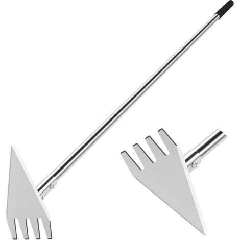 Binette 2 en 1, Manche Long 146.5cm, Lame Tranchante, Houe à Sarcler pour Désherber, Planter, Ameublir et Creuser des Sillons, Outil en INOX Robuste pour Potager et Jardin (1/5)