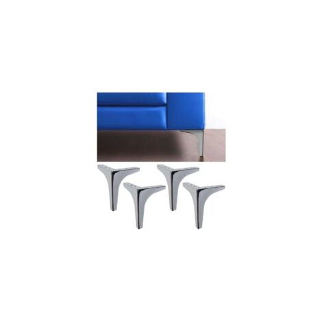 Meta Möbel- und Sofabeine – 4er-Set Metallbeine – Elegante Designbeine für Sessel und Schränke – Chrom-Finish – Höhe 130 mm – Crezuo