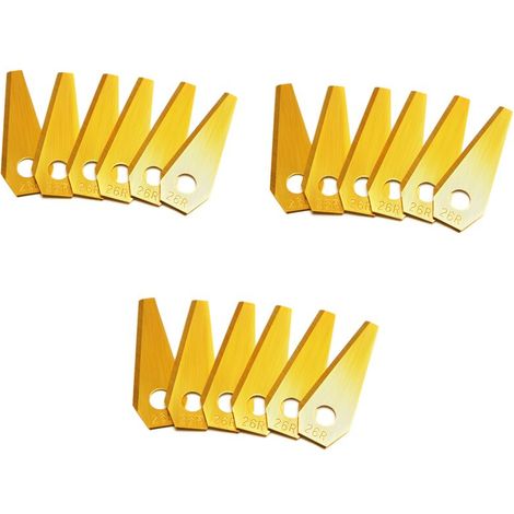 18 lames en titane pour tondeuses-robots Indego de Bosch - Lame de tonte adaptée à toutes les tondeuses-robots Bosch, s400, s350, s500,,or