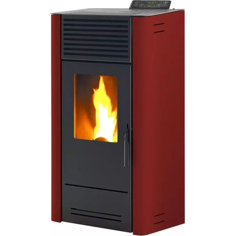 stufa a pellet ventilata caris "dalia 8" bordeaux 7,1 kw