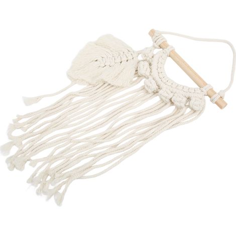 Décoration murale en macramé, design unique, fil de coton naturel, fait main, style bohème, pour la décoration intérieure ou comme cadeau. (1/5)