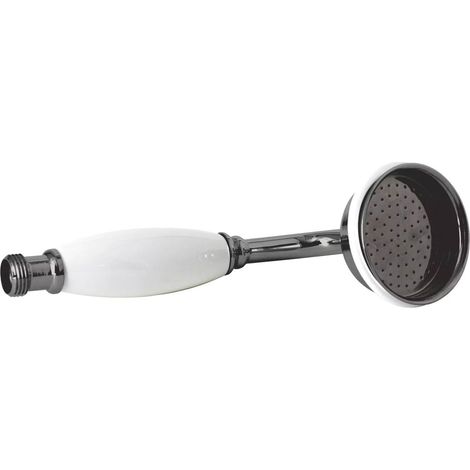 Hudson Reed Large Traditional Handset - White/Brushed Pewter (1/2)