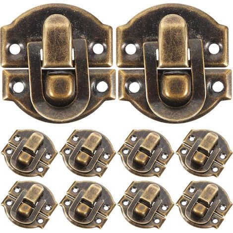 10pcs boucle de boîte vintage boîte à bijoux antique verrouille cadenas vintage cadenas fermoir loquet pour tiroir valises (1/5)