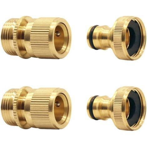 Tuyau d'arrosage Raccord, Tuyau d'arrosage Male A Femelle Adaptateur Connecteur pour Robinet et Jet (2SETS) (1/5)