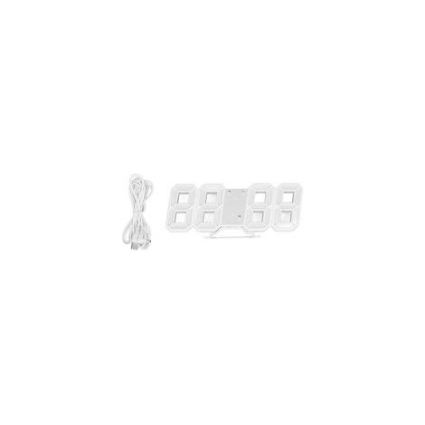 Horloge murale LED 3D minimaliste avec affichage température et minuterie d’alarme – cadre blanc, design élégant pour salon ou cuisine (1/5)