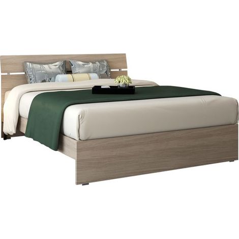 Letto matrimoniale in legno colore olmo (1/3)