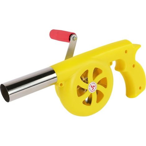 Souffleur manuel à manivelle pour barbecue et pique-nique, outil de combustion et de support de combustion (jaune)-AquaForge