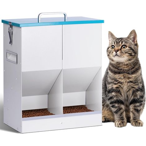 Automatic Cat Food Dispenser for 2 Cats 10L Dry Food Dispenser for Dogs Metal Feeder for Cats and Dogs