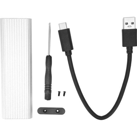 Boîtier SSD Externe M.2 NGFF SATA Adaptateur Clé B & B+M pour Disque Dur, Argent, Compatible Windows XP/7/8 (1/5)