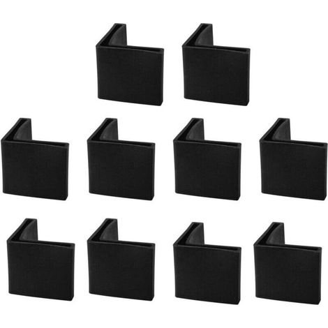Schwarze 25 mm x 25 mm Winkelkappen aus Eisen, L-förmig, für Stuhlbeine, Tische, Endkappen, Eckenschutz, Kunststoff
