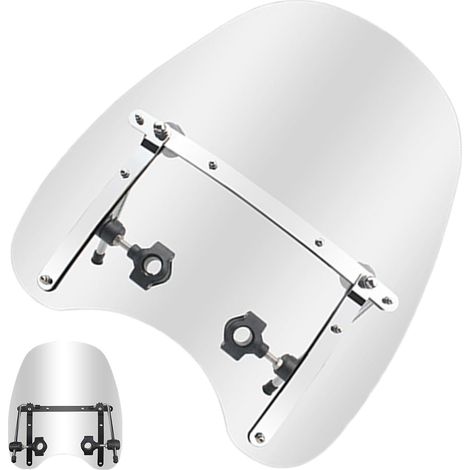 Carénage de Moto  Pare-Brise Transparent pour Moto - Support de séparateur de Vent de Moteur - Support de Pare-Brise de Scooter avec Accessoires (1/5)