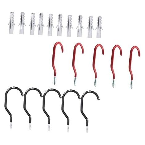 10ensembles Crochets De Rangement Pour Vélo à Visser Support Mural Résistant Acier Antirouille Lot Garage Et Jardin Système Suspendu Facile Installer - (1/5)