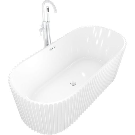 AcquaVapore freistehende Badewanne Wanne Acryl F08 170x80cm mit Armatur AF02 (1/5)