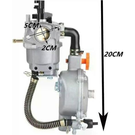 Umrüstsätze für 2-5 kW Benzingeneratoren, die die Verwendung von Methan, CNG/Propan oder LPG ermöglichen: Druckregler- und Gasvergaser-Kit. (1/5)
