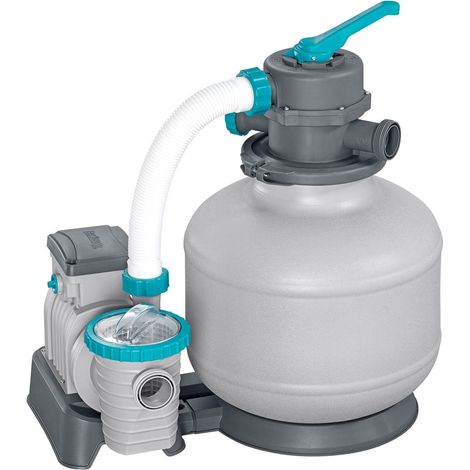 TRADE SHOP - Pompa Sistema Di Filtraggio A Sabbia Con Timer 6.056 L/h Per Piscine Fuori Terra 58497 - (1/5)