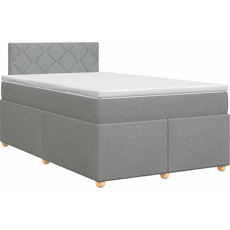 Letto box spring con materasso Grigio Chiaro 120 x 190 cm vidaXL (1/5)