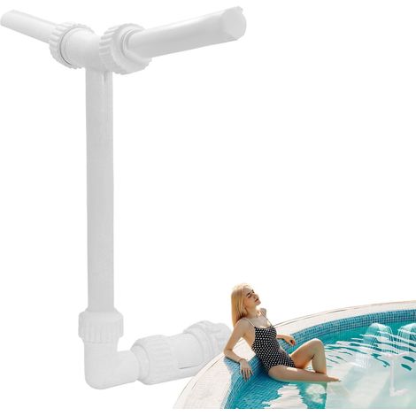 Fontaine Double-Pointe pour Piscine Support - Éclairage LED 360° et Régulation d'eau - Ideal pour Piscines Privées, Bassins D'étang et Jardins D'agrément​ (1/5)