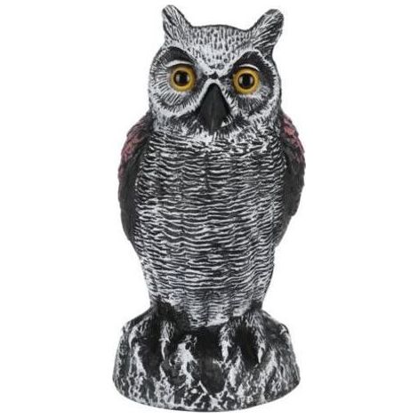 Statue Hibou - Répulsif Extérieur Jardin - Découragement Oiseaux et Petit Gibier - 1 Pièce (1/4)