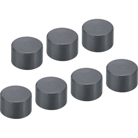 7 Paquets 50mm UPVC Raccord de Capuchon d'extrémité de Tuyau Gris (1/5)