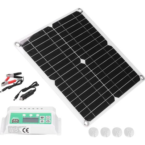 40W 18V IP65 Monocrystalline Solar Panel, 23-24% Conversion Rate with Two USB Ports and 40A Charge Controller for Camping, RVs, and Marine Travel (1/5)