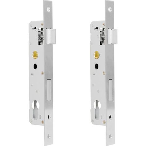 2 Serrures Encastrables pour Portail, Inox, Serrure Portillon 35 mm (1/5)