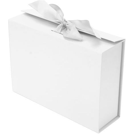 Boîtes Cadeaux Réutilisables pour Bijoux et Accessoires avec Ruban - Couleur Unie Blanc (1/5)