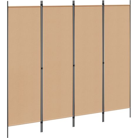 vidaXL Paravent 4 panneaux Beige 200 x 180 cm Tissu