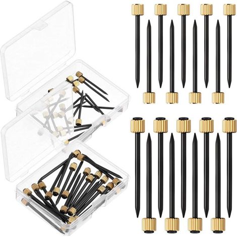 Kit de clous pour cadres photo, comprenant des clous à tête carrée plaqués laiton et des clous en acier noir, kit de 50 clous pour murs en bois de 25 mm. (1/4)