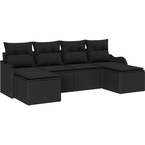 Maison Exclusive - Gartensofa-set Schwarz Poly-Rattan