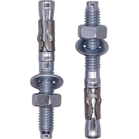 4 chevilles d'ancrage, m8 x 50 mm, acier zingué, fixation béton, maçonnerie (1/3)