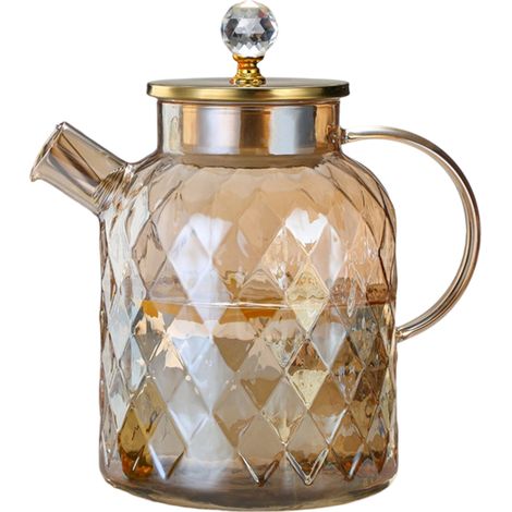 Tetera - Vidrio Resistente Al Calor - Filtro Integrado - 1800 Ml - Para Infusión En Casa O Al Aire Libre (1/5)