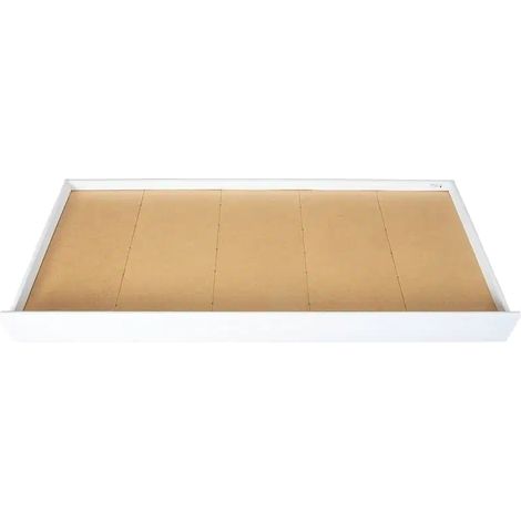 Tiroir de Rangement coulissant sur Roulettes pour Lit Enfant, coloris blanc - Longueur 199 x Profondeur 94 x Hauteur 22 cm (1/4)