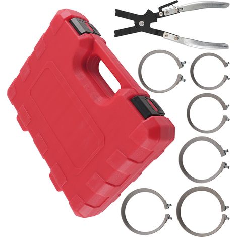 7Pc Piston Ring Compressor Set 73-111mm Ratchet Pliers Car Engine Tool Kit (1/5)