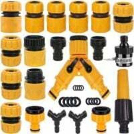Lot de 20 Connecteurs Universels pour Tuyau d'Arrosage Robinet Adaptateur et Séparateur en Y (1/4)