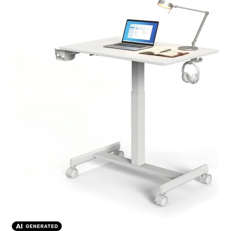Table assis-debout Stand K, 71-108 cm, avec porte-boissons, blanche, hjh OFFICE (1/5)