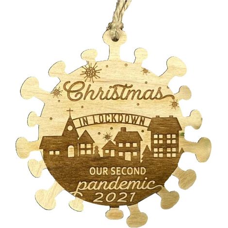 Weihnachtsanhänger aus Holz 2021, Hängender Schmuck, Festliche Weihnachtsbaumdekoration (1/5)
