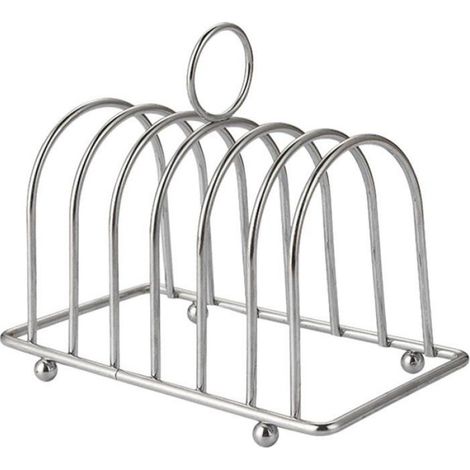 Support à Toast en Acier Inoxydable, Lot de 6 Pieds Boules avec Poignée, Présentation et Découpe du Pain - Rangement Facile (1/5)