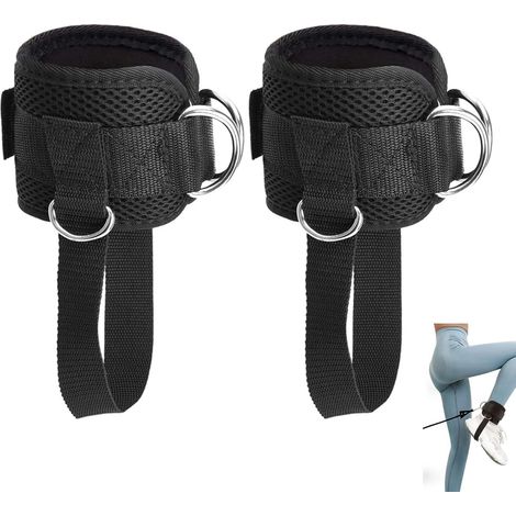 Lot de 2 sangles pour câble de musculation, fixations pour jambes et chevilles, accessoire de fitness (1/5)