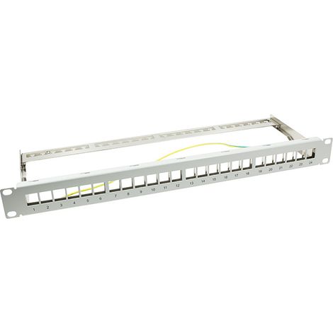 Panneau de brassage - LOGILINK - Keystone 19 - Blindé - Gris clair - 1U
